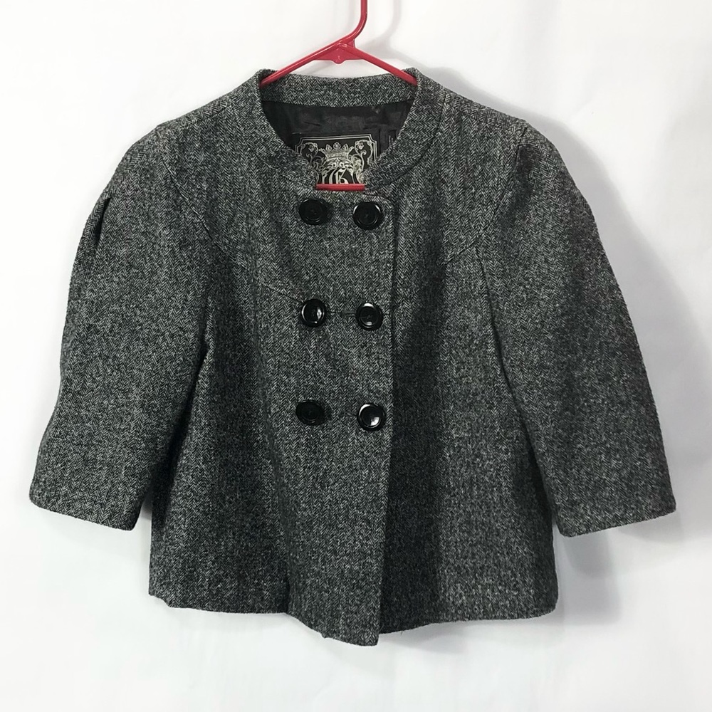 Guess Gray Double-Breasted Women's Coat